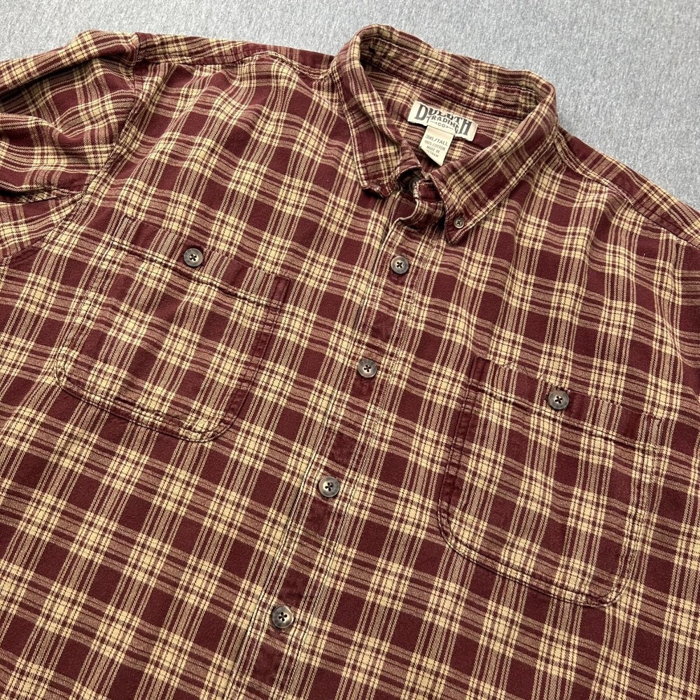 Duluth Trading Free Swingin Relaxed Fit Flannel Shirt Mens 3XLT Long Sleeve Red